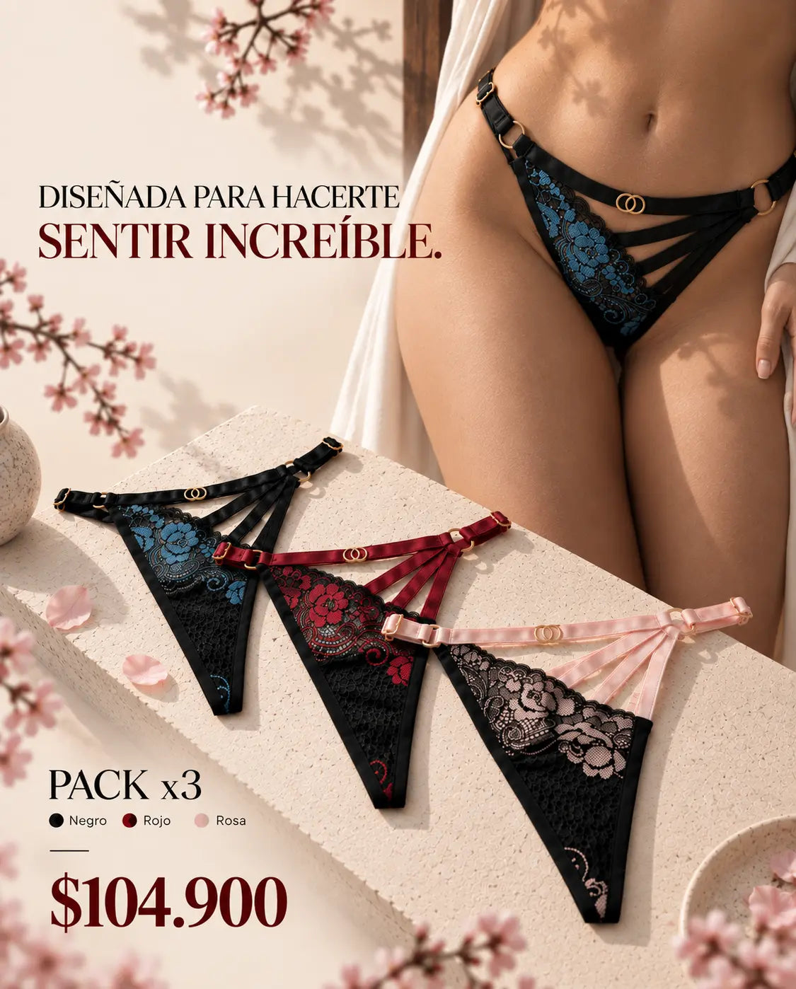 COMBO X3: Tanga de Encaje Estilo Japones