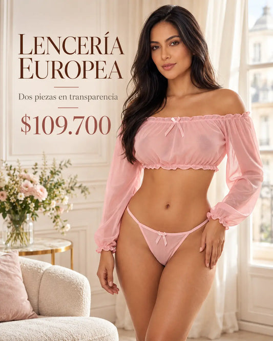 CONJUNTO EUROPEO - Lenceria de dos piezas con transparencia